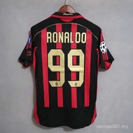 2006 #     22 AC Milan Retro Long/Short Sleeve Soccer Jersey for Adults