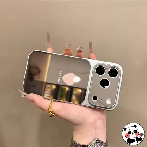 Love Heart Mirror Phone Case For OPPO A18 A17K A16K A16S A15S A12E F33 F27 F25 F23 F19 F9 Pro Plus F