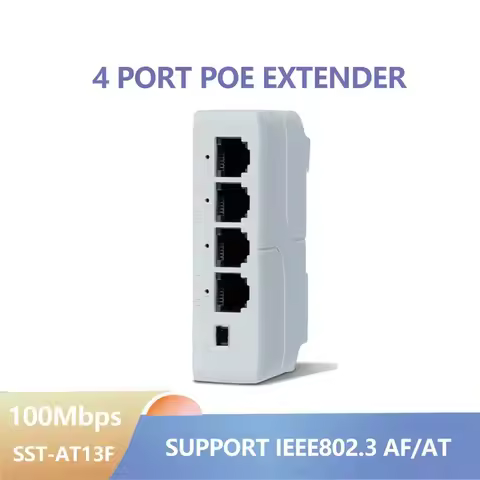 Roreta 4-Port PoE Extender Poe Repeater IP Port Transmission Extender for POE Switch NVR IP Camera -