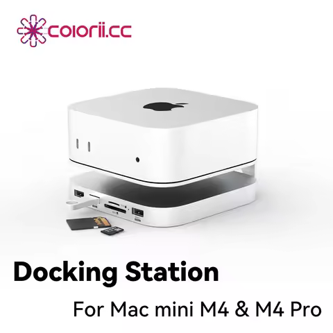 Mac mini USB C Hub with M.2 SSD Enclosure for Mac Mini M4/M4 Pro Stand Type-C Docking Station SSD Ca