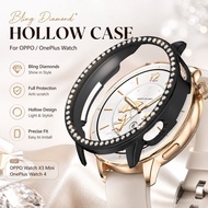 Bling Diamond Hollow PC Case for OPPO Watch X3 Mini / X2 Mini / OnePlus Watch 4 Protective Bumper Co