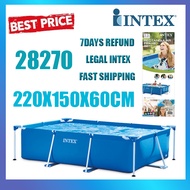 INTEX 28270 2.2M Rectangular Steel Frame Swimming Pool Adult Swimming Pool Family Swimming Pool