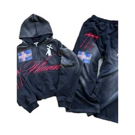 Vintage Zip-Up Hoodie Sweatpants