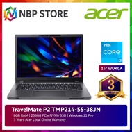 Acer TravelMate P2 TMP214-55-38JN 14'' WUXGA Laptop Steel Grey ( I3-1315U, 8GB, 256GB SSD, Intel, W1