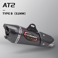 51MM Universal Motorcycle yoshimura Exhaust Pipe AT2 Muffler Escape Moto Modified Carbon Fiber For Z