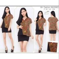 BA268Q MODERN SHORT-SLEEVED BATIK BLOUSE TOP FOR OFFICE WORK JUMBO SIZEBIG