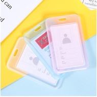 ID Card Transparent Case Plastic Card Holder Jacket School Office Permit Hanging Rope Card Set