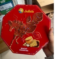 Julie's Biscuit Assorties tin box 234gr date February 2027 (red)