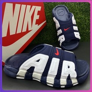 [Quality Assurance] Men More Uptempo Midnight Navy Slippers Sandals | Slippers 100% Rey Straw 8b4