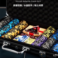 500Pcs Clay chip set / Premium Poker Chips/mahjong chips/casino chips/Texas Hold mat/coins box（Can B