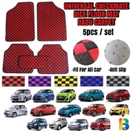 PERODUA 5pcs Universal Thailand Floor Mat Checkmate Carpet Dadu Karpet Dice Carpet Car Mat MYVI VIVA KANCIL AXIA BEZZA