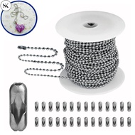 SK 5m1.2-4mm Steel Ball Chain Bead Dog Tag Chain Beaded Necklace Chains for Jewelry Making Bracelet 