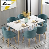 XF Nordic Style Marble Dining Table Modern Simple Household Scratch and High Temperature-resistant S