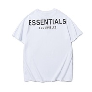 พร้อมสต็อกFear Of God ESSENTIALS LONG BEACH 3M เสื้อยืดแขนสั้นพิมพ์ลายสะท้อนแสงฝ้าย