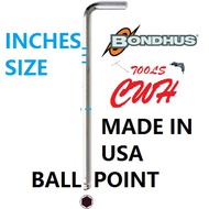 1/16"-1/2" RANGE BONDHUS USA INCHES SIZE CHROME BALL POINT ALLEN KEY TOPTUL WIHA TOTAL EIGHT RIDGID