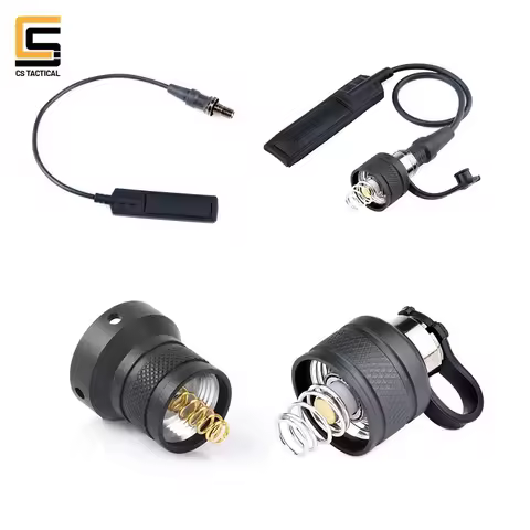 WADSN Tactical Flashlight Pressure Switch Tail Cap for Airsoft M600 M300 PLHV2 Pistol Gun Hunting We