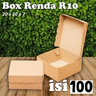 Kraft Box 350 Plain Lace Cardboard Rice Box Food Catering R10 uk 20x20x7 (100 Contents)