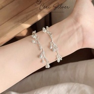 (Free box bag + Silver cleaner) Ceri Silver women's Silver bracelet, beautiful lily of the valley br