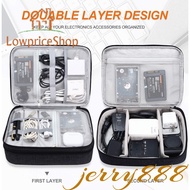 jerry888Gadget Bag Travel Organizer / Electronic Organizer, Double Layer Travel Gadget Storage Bag f