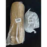 Round salad  paper bowl with Lid - R1100ml /R1300ml ( Brown ) Disposable Paper Lunch Box/Take Away F