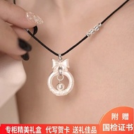 Ff999 Sterling Silver Pendant Escaping Princess Bow Safe Buckle Auspicious Cloud DIY Hand-woven Silv