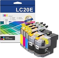 LC20E High Yield Ink Cartridge (5-Pack, 2BK/1C/1M/1Y) - Eout Compatible LC20EBK LC20EC LC20EM LC20EY