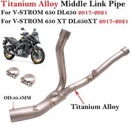 Titanium Alloy Slip On For Suzuki V-STROM 650 DL650 XT DL650 2017 - 2021 Motorcycle Exhaust Escape M