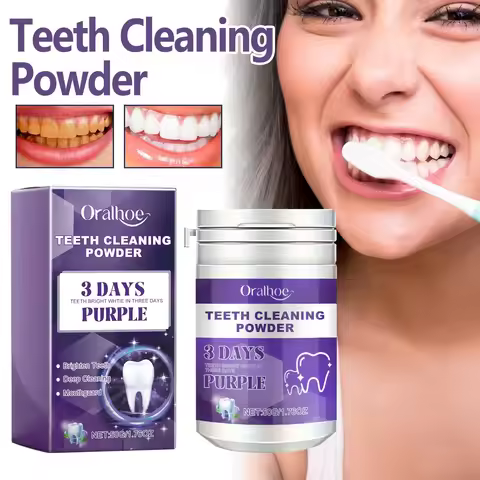 Teeth Bleaching Powder Whitening Improve Dental Plaque Satin Removal Protect Gum Oral Hygiene Breath