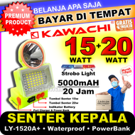 [COD] Senter Kepala Kawachi Dual 15W + 20W Super LED Super Terang LY-1520A+ Powerbank Waterproof Lit