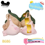 BREITEX WOMEN'S EMBROIDERED WIRELESS BRA WITH 2 HOOKS - 8686