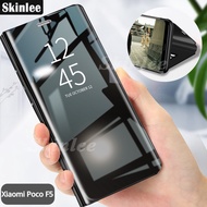 Flip New Design Case For Xiaomi Poco F5 Pro 5G Smart Mirror Cases Clear Transparent Holder Stand Phone Cover for Xiaomi Poco F5 5G M3 Case