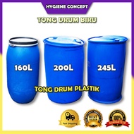 Tong Drum Plastik / Tong Air / Blue Drum Plastic / Bekas Tong Biru / Used Drum 160L 200L