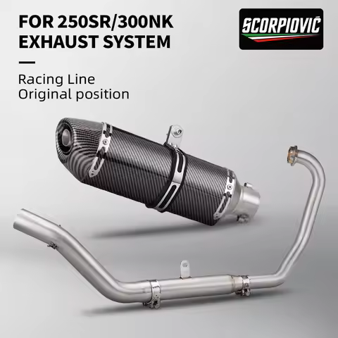 Motorcycle Exhaust System For CFMOTO 250NK 300NK 250SR 300SR 300SS Header Mid Link Pipe 51mm Muffler