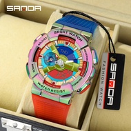 SANDA นาฬิกาผู้ชายกันน้ำแนวสร้างสรรค์,นาฬิกาควอตซ์แนวสปอร์ตมัลติฟังก์ชันแนวทหาร9004-8