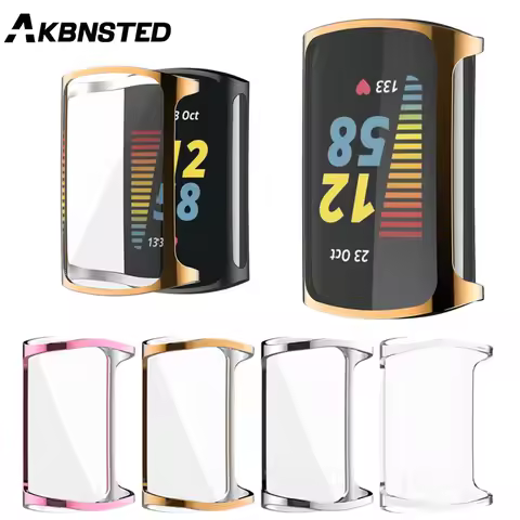 Full Screen Protector For Fitbit Charge 5 Case TPU Silicone Protective Clear Case Cover Shell for Fi