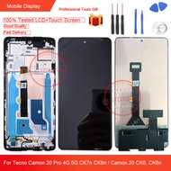 6.67นิ้ว AMOLED ของแท้สำหรับ Tecno Camon 20 Pro 4G 5G CK8n CK7n/Camon 20 CK6อะไหล่ซ่อมสำรองอะไหล่จอแ