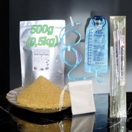 1 Medical/GREETMED bag (1200ml) + 15 filter bags + 10 plastic infusion lines fr12_500mm+500G ENEMA D