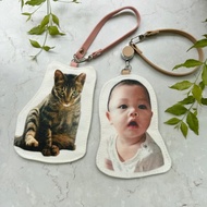 客製化 | 配皮革證件套/票卡夾+掛繩/伸縮釦掛繩