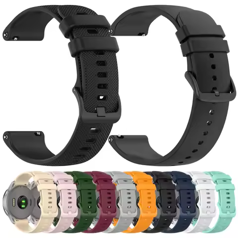20 22mm Sport Silicone Strap For Garmin Venu 4 45mm 3 Sq2/Forerunner 165 265 570 255 Music/Vivoactiv