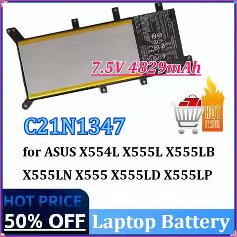 7.5V 4829mAh C21N1347 Laptop Battery for ASUS X554L X555L X555LB X555LN X555 X555LD X555LP F555A F55