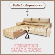 sofa santai / keluarga / ruang tamu / sofa L shape esperanza sudut