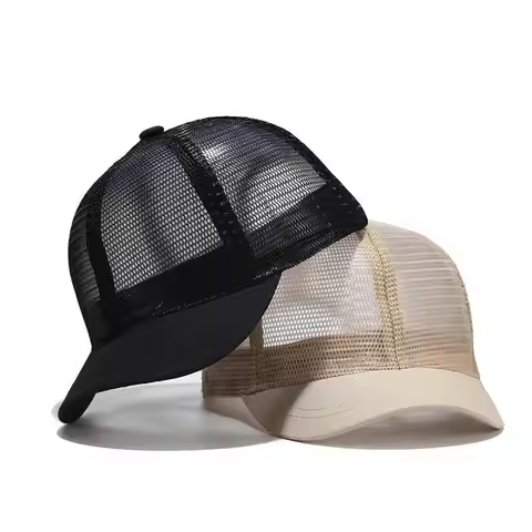 New Short Brim Baseball Cap Full Mesh Breathable Thin Peaked Cap Men Women Skeleton Mesh Duck Tongue