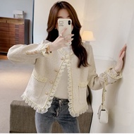 [Hi Girl] Celebrity Style Classyfrench styleShort Jacket Women 2025 Spring Autumn Retro Gauze Stitch