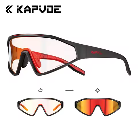 KAPVOE UV400 Photochromic Mountaineering Sunglasses Unisex Fashionable Outdoor Running Hiking Sungla