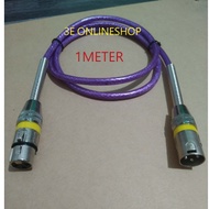 DMX CABLE Male XLR to Female XLR 1METER PURPLE Microphone Cable Plug for Audio Mixer