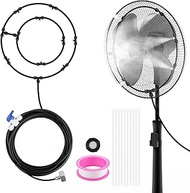 Fan Misting Kit for Outdoor Cooling, Anglecai Mister Fan Cooling System Includes 27 FT Misting Line/