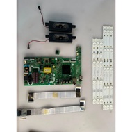 SKYWORTH 43E2A11T 43" TV MAIN BOARD, POWER BUTTON, RIBBON CARD, BACKLIGHT AND SPEAKER