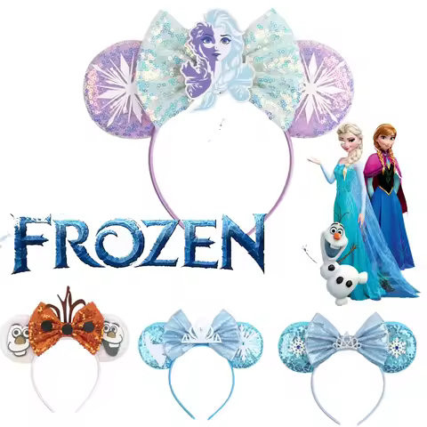 Mickey Cartoon Olaf Headbands for Kids Cute Snowman Ears Hair Accessories Women Elsa Frozen Hairband
