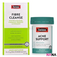 Swisse Ultiboost Fibre Cleanse Powder Sticks 14pcs + Beauty Acne Support 60 Tablets
