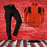 setelan baju TIMSAR/BPBD/BASARNAS/TAGANA/satu set celana kemeja tactical orange dan celana hitam